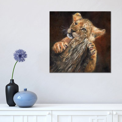 Lion Cub Tree by David Stribbling - Wrapped Canvas Print