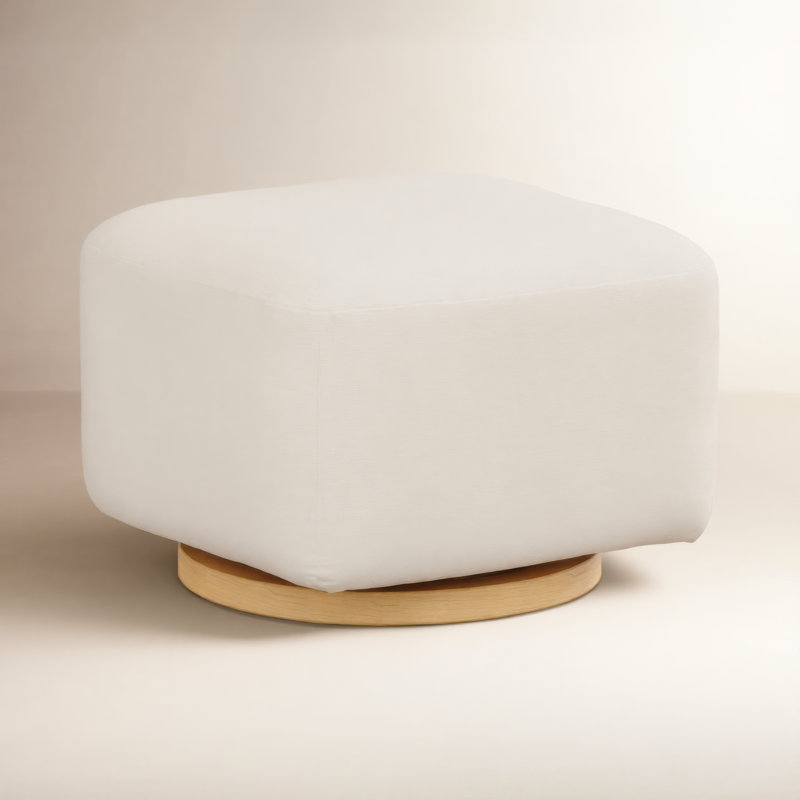 Kiwi Gliding Ottoman, Cream Polyester Blend, Natural