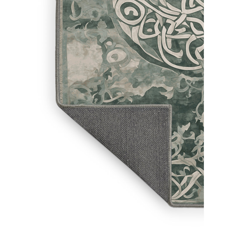 Tapis brun soyeux et moelleux, Rond 4 pi