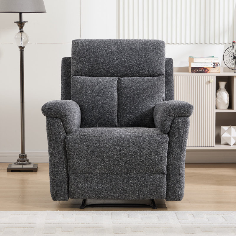 Fauteuil inclinable manuel standard de 34,3 po de largeur avec accoudoirs ergonomiques, Mélange de polyester gris foncé