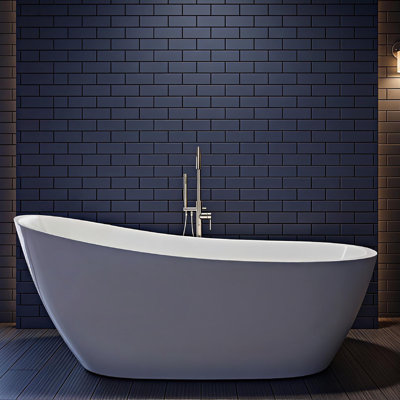 Baignoire autoportante blanche L 66,875 x l 30,75 x H 28,375 Transolide