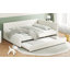 Lit plateforme tapissier capitonné de taille XL avec lit gigogne XL-596927823