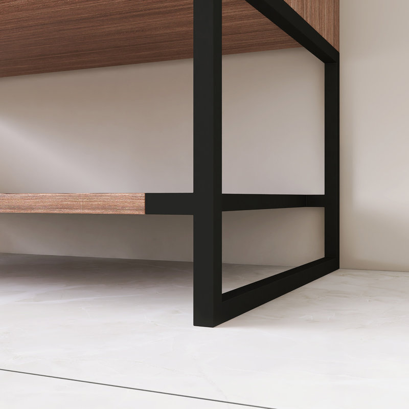 Meuble-lavabo simple autoportant 30 po en noyer avec surface intégrée