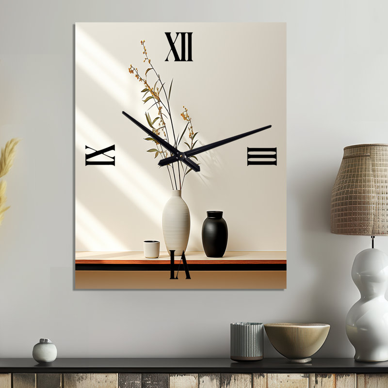 Horloge murale abstraite blanche I, Grand