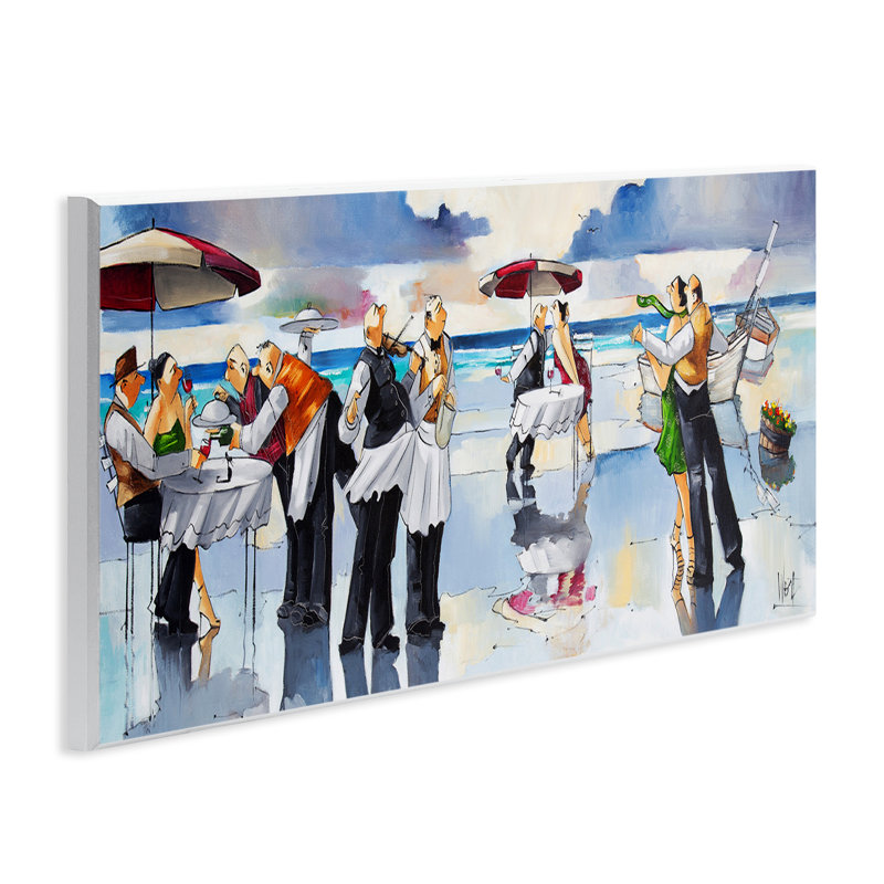 "Fancy Dinner on Beach", art mural sur bois par Ronald West