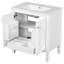 Lavabo de salle de bain 30 po, allure rétro, rangement fonctionnel blanc avec portes et tiroir, lavabo en bois véritable, trous de robinet pré-percés esthétiques, tablette réglable, construction-334459122
