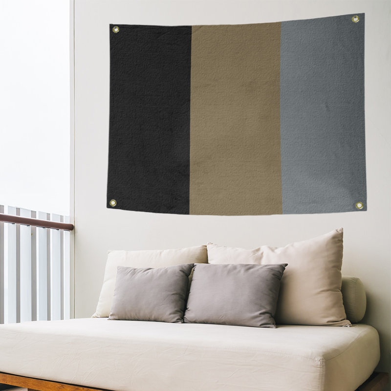 Anaheim Polyester Tapestry, 50" H x 59" W x 1" D, Black/Metallic Gold/Silver