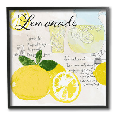 Recette de limonade d'été, estampe numérique encadrée par Daniela Santiago