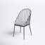 Marlowe Upholstered Metal Windsor Back Side Chair in Black