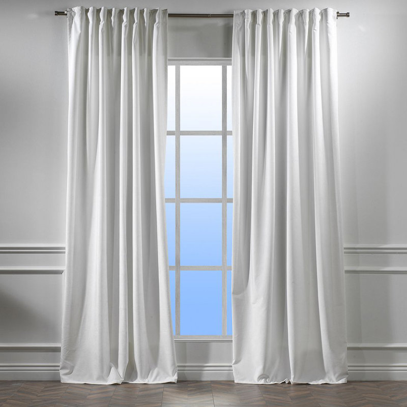 Panneau de rideau doublé occultant en velours mat très large et très long, L 100 po x L 204 po, 11 - blanc