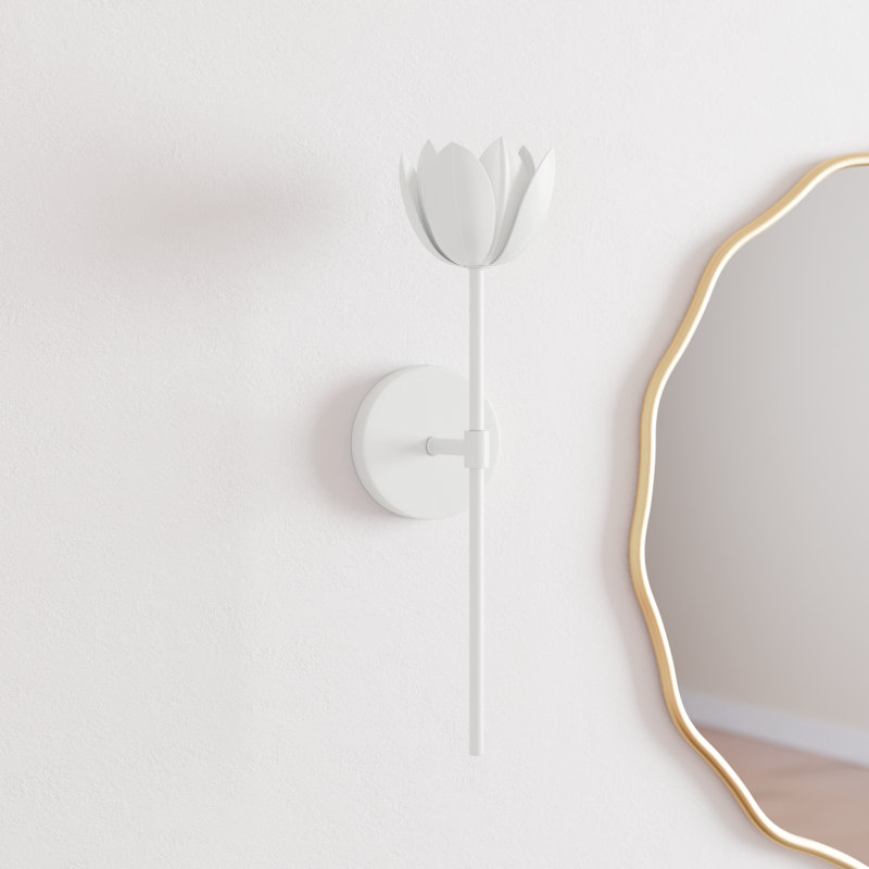 Dario 1 - Light LED Dimmable Armed Sconce in White, White