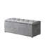 Repose-pieds de rangement moderne en velours avec coussin moelleux - gris clair, conception peu encombrante pour le salon et la chambre à coucher