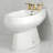 Kingston Brass Convergent Three-Handle Deck Mount Bidet Faucet With Knurled Handle And Brass Pop-Up Drain-103801685