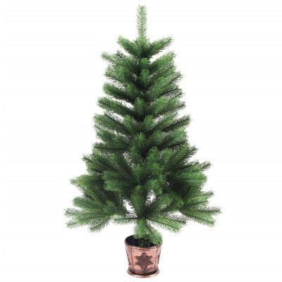 Arbre de Noël artificiel avec branches en forme d'aiguilles - vert