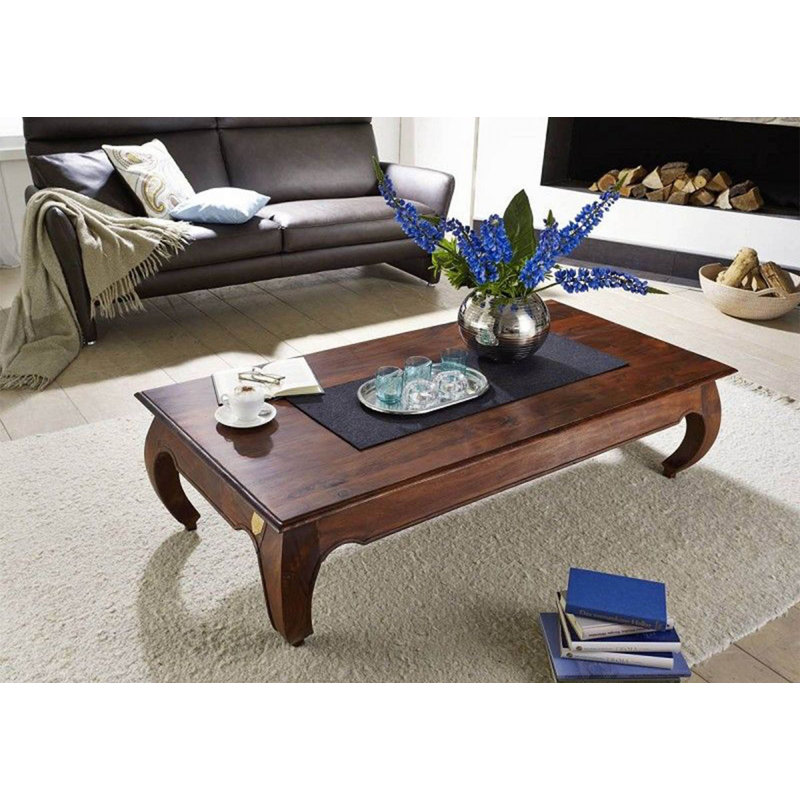 Opium Solid Wood Four Leg Coffee Table, H40 x L180 x W80cm, Nougat