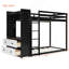 Lit superposé simple avec 4 tiroirs de rangement, rail suspendu, bande lumineuse et tablettes intégrées et 2 panneaux perforés, 3 couleurs disponibles-27255022