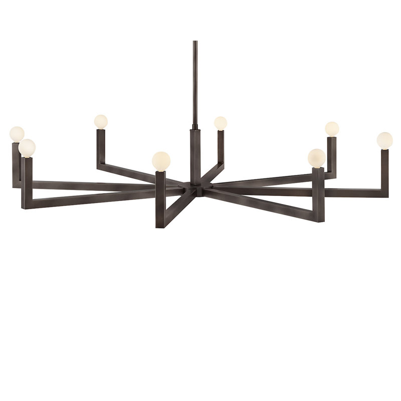 Ezra 8 - Light Steel Dimmable Chandelier, Black Oxide