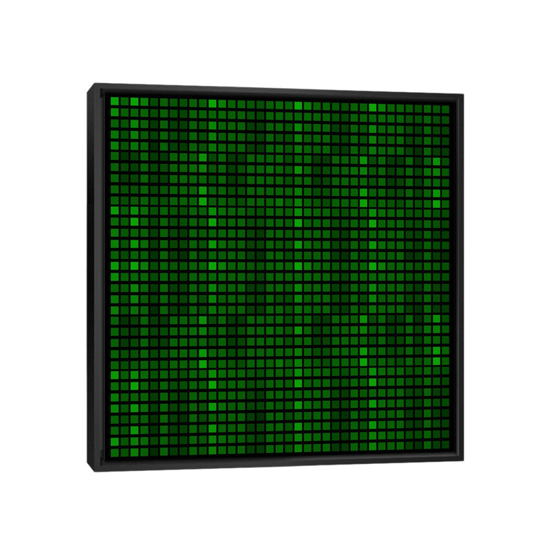Albree Modern Tile Code, impression sur toile, H 18 po x l 18 po x P 1,5 po, Toile avec cadre flottant noir, Pas de tapis