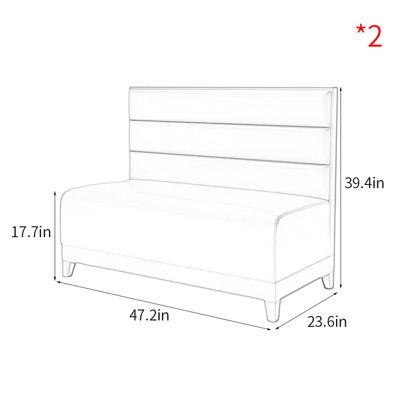 Banc rembourré en similicuir Modern Simple, Bleu