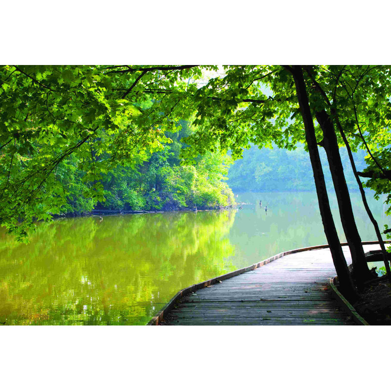 Pont sur un lac - Photographie sur toile tendue, H 8 po x l 12 po