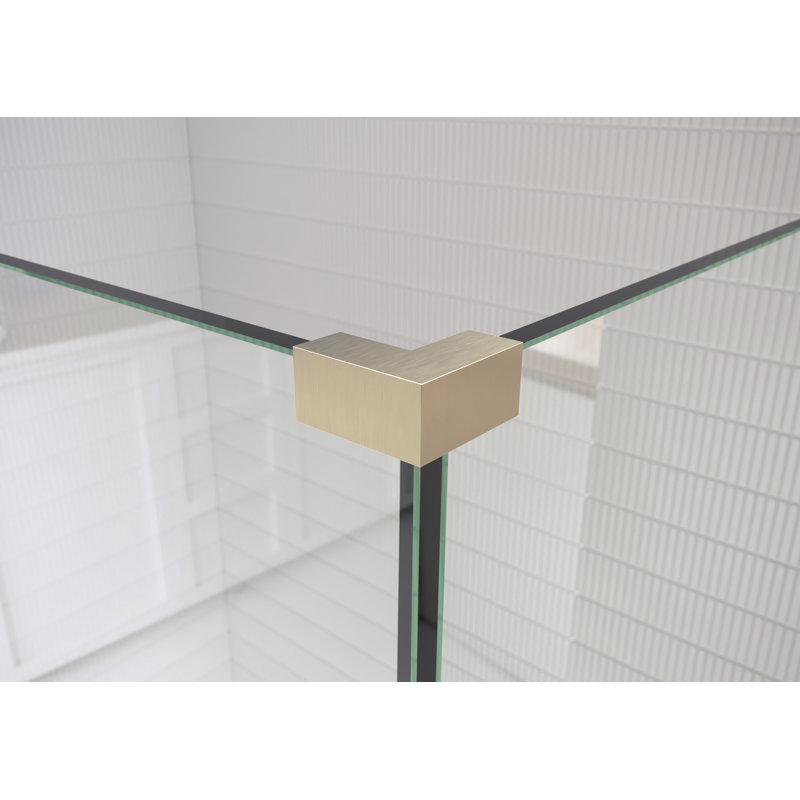 Illume 40 in. x 42.5 in. x 78 in. 90-degree wall hinged Fully Frameless Glass Shower Enclosure, Brushed Bronze