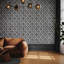 Pepper Shimmer Finish Octogonal Honeycomb Seta Wallpaper Roll-300599475