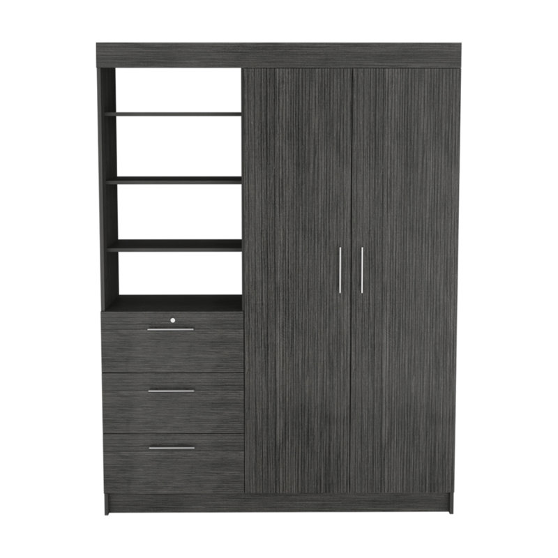 Commode combinée 59 po à trois tiroirs gris