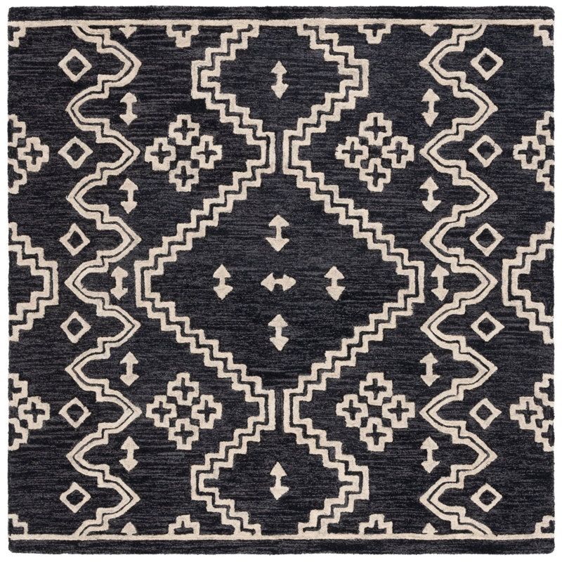 Tapis en laine touffeté à la main Madawaska, Carré 6 pi