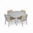Elegant Wooden Patio Dining Sets, Antique Gray With Cushions For Garden And Backyard