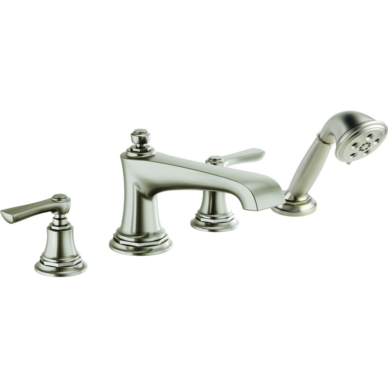 Rook® Double Handle Deck Mounted Roman Tub Faucet, Lever, Luxe Nickel