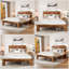 King Size Storage Bed Frame with LED Headboard & USB Charging - Noise-Free, Dark Brown, No Box Spring Needed-185677585-185677584