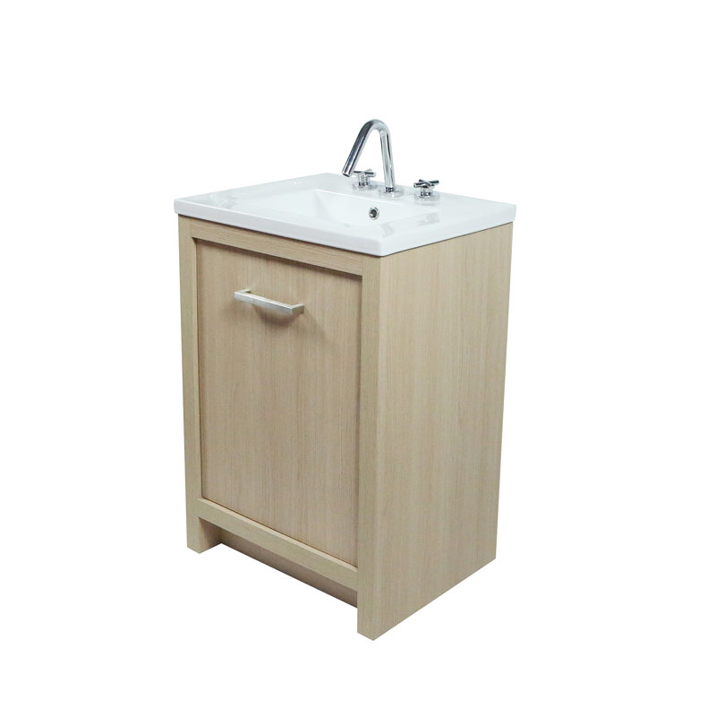 Meuble-lavabo simple 24 po avec comptoir en céramique 24 po