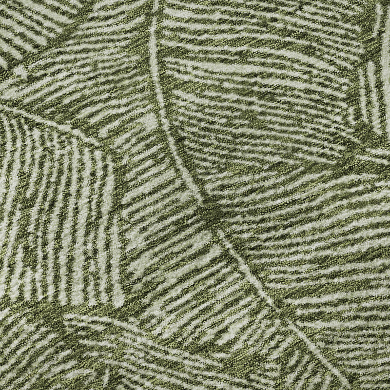 Tapis olive Prisco lavable à la machine de qualité supérieure, Tapis de couloir 2 pi 3 po x 7 pi 6 po