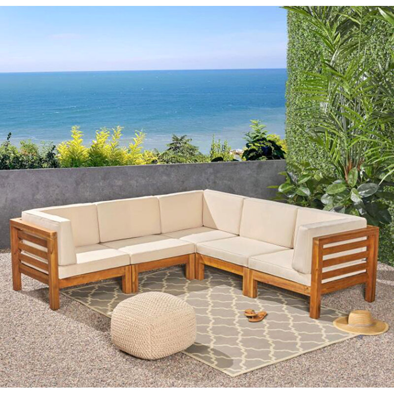 Oana -5-Piece V Shape Sofa Set, Beige