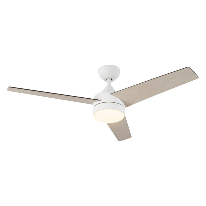 Ventilateur de plafond à lame réversible blanche 52 po avec éclairage à DEL Nash, Blanc, Blanc