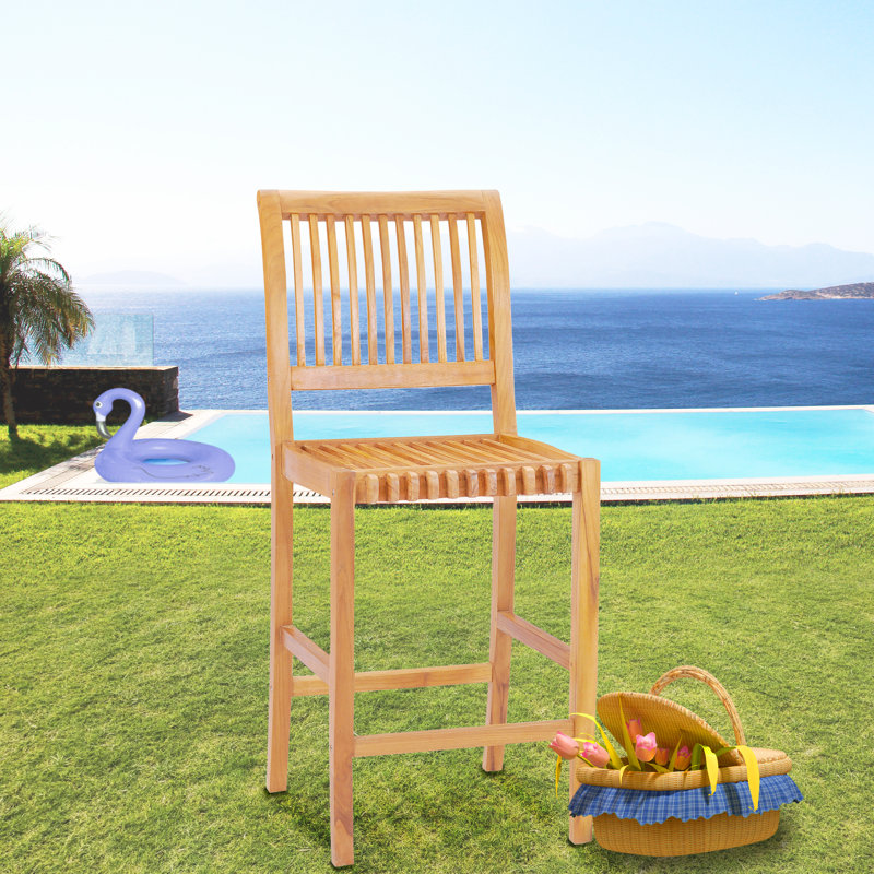 Elijah Outdoor Teak Bar Stool