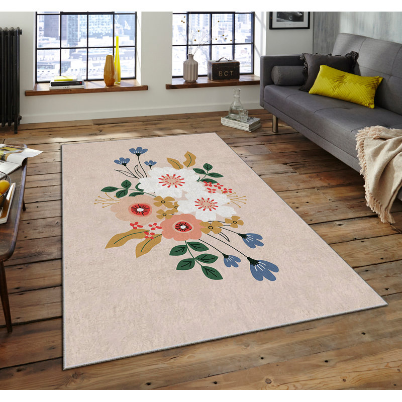 Luxurious Velvet Area Rug, 4.6 x 7.2 Feet | 100% Polyester, 740 g/m² | Non-Slip Felt Dot Underside, Machine Washable | Digital Print Design, Easy to Clean, Perfect for Living Room & Bedroom Décor
