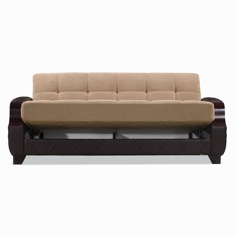 Canapé-lit rembourré avec rangement Primalest Adaline Collection, Brun
