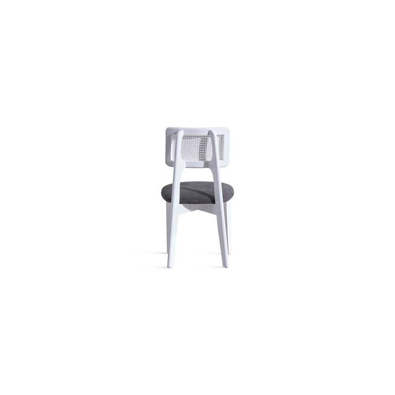 Modern Beech Wood Chair with Teddy Fabric, White Color, 17.7 x 31.9 x 18.1 inches | 100% Beech Wood, Stylish and Comfortable Design | Perfect for Home, Office, or Novelty Spaces
