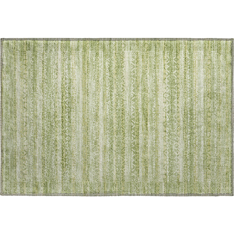 Premium Machine Washable Mayfield AMF2101 Striped Rug, 1'8" x 2'6", Sage