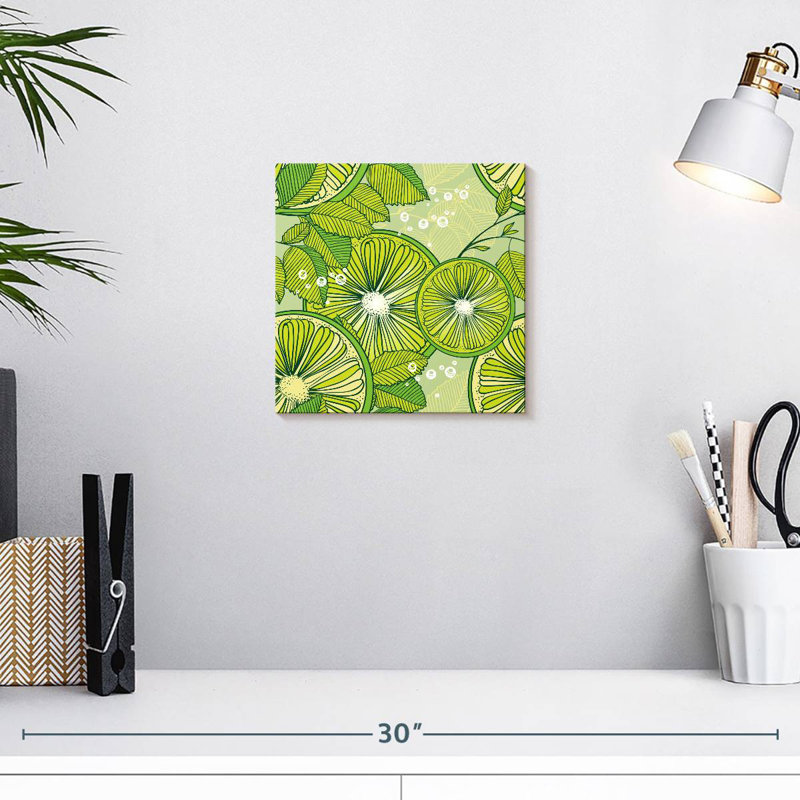Yarlin Lime And Mint Pattern, 10'' H x 10'' W