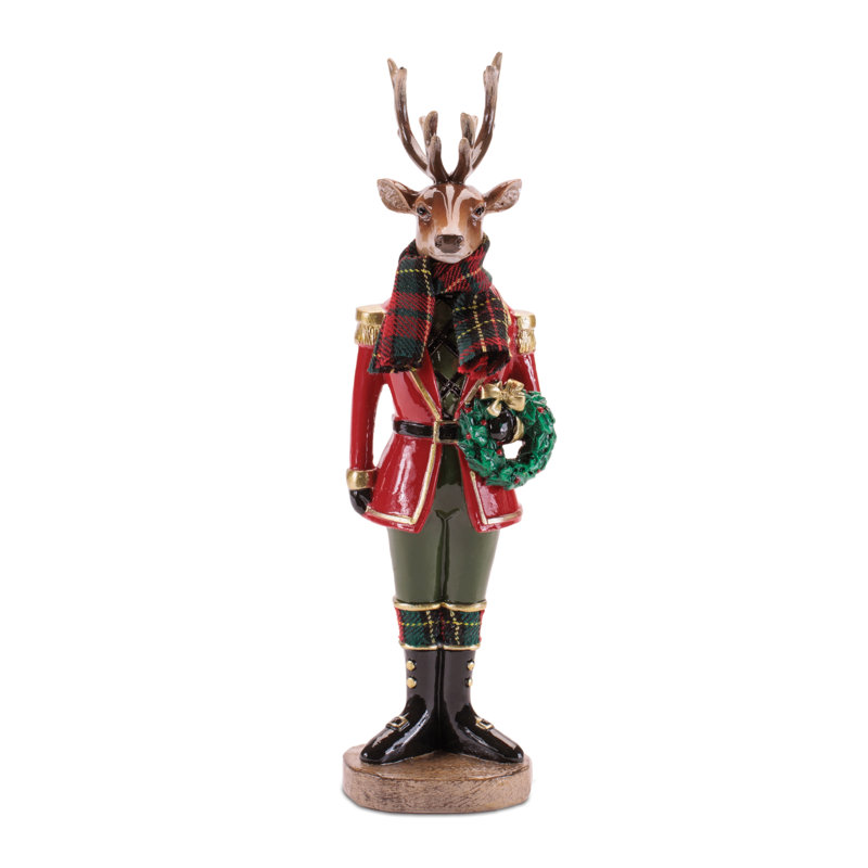 Plaid Deer Nutcracker Figurines (Set of 4)