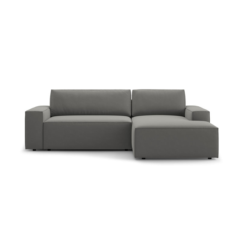 Alisbha 2 Seater Velvet Sofa Bed, Light Grey