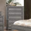 Mobilier de chambre à coucher style transitionnel à finition grise 1 pièce