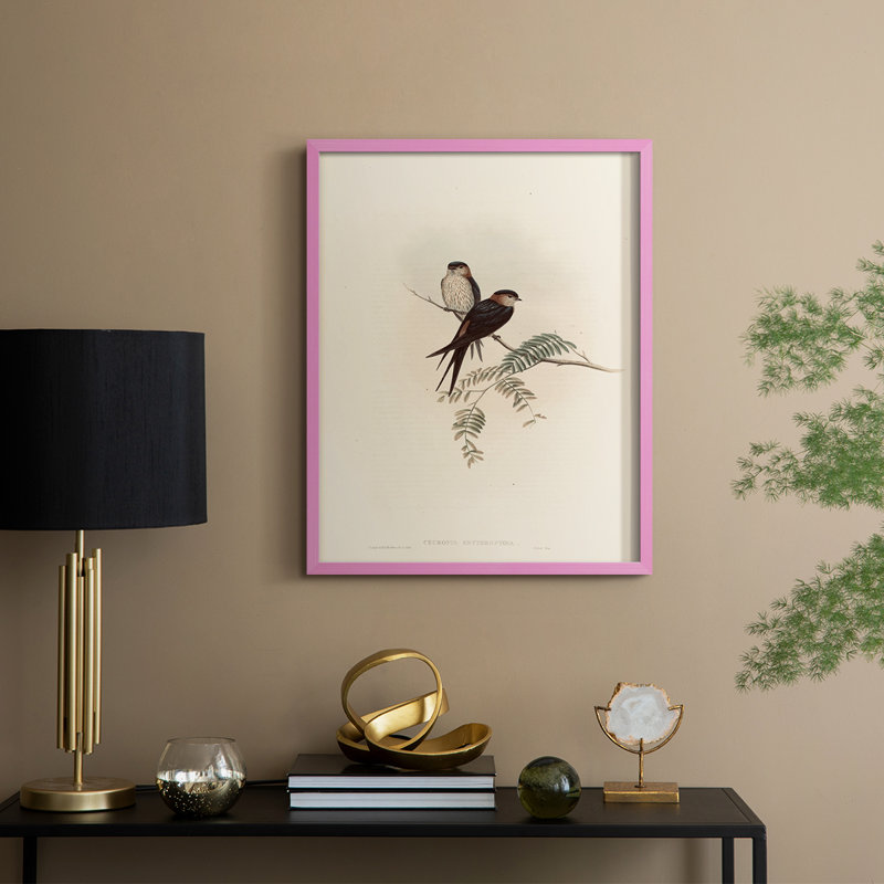 «Vintage Animal Print», impression encadrée en bois massif, 21" H x 17" W, Rose