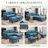 2-Seater Combination Sofa With Footstools-797438585