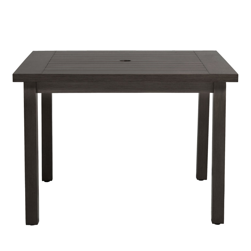 Club Aluminum Outdoor Dining Table, Slate Gray