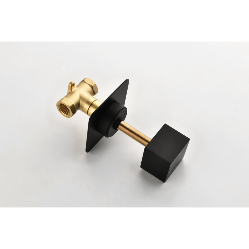 Valve en métal coulé à haut débit de 3/4 po - poignée en laiton, robinets à disque quart en céramique, contrôle de douche noir mat réglable pour assurer la constance et la température,