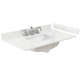 36" Single Countertop with Square Sink, Backsplash & Sidesplash