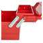 Boîte à outils en porte-à-faux en acier rouge de 14 pouces avec organisateur à 3 plateaux et poignées doubles - Rangement portatif robuste
